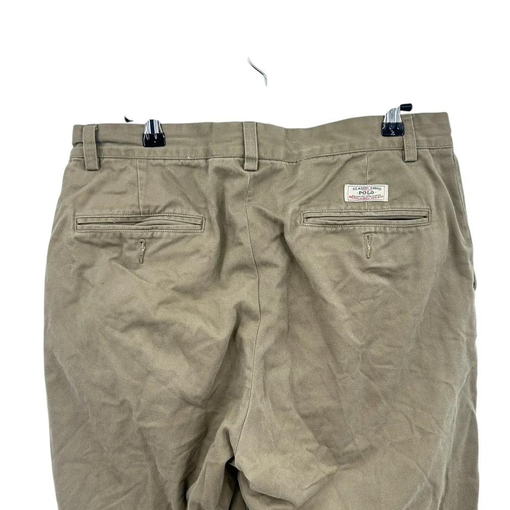 Polo Ralph‎ Lauren Chino Pants 32x30 Olive Khaki Straight Leg Classic Minimalist